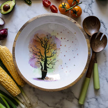 Load image into Gallery viewer, Wooden Salad Bowl Set with Servers - Large 12 Inch Serving Bowl for Soups, Fruit, Pasta and Mixed Salads - 'BUTTERFLY'